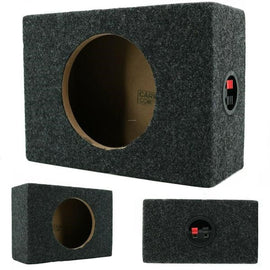 2x CAR AUDIO 6.5" SPEAKER BOX ENCLOSURE CARPET TEXTURE TERMINAL CUPS NEW