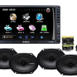 Absolute DD2200BT Double Din DVD Player W/ 2 Pairs Of Fosgate R168X2 6x8 & TW600