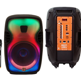 2 MR DJ FLAME3500LED Professional Portable 15” 2-Way Full-Range Powered/Active DJ PA Multipurpose Live Sound Bluetooth Loudspeaker