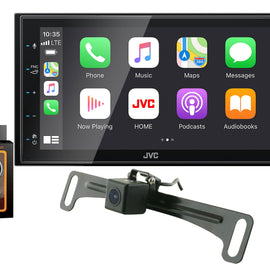 JVC KW-M56BT Digital Multimedia Receiver w/ fixed 6.75" Touchscreen Monitor+Absolute CAM900 Rearview Camera & Magnet Phone Holder