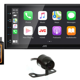 JVC KW-M56BT Digital Multimedia Receiver w/ fixed 6.75" Touchscreen Monitor+Absolute CAM870 Rearview Camera & Magnet Phone Holder