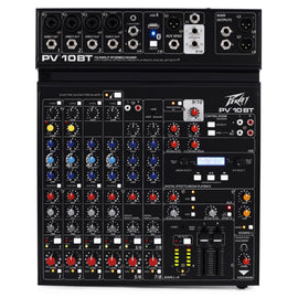 Peavey PV10 BT 10-Channel Mixer w/ Bluetooth 3-Band EQ Bypass for Recording+Samson SR350 Closed-back Over-ear Headphones
