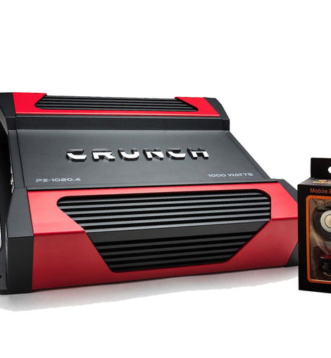 Crunch Powerzone PZ-1020.2 1100W Max (500W RMS) 2-ohm Stable 2-Channel Amplifier with Absolute Magnet Phone Holder Bundle