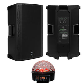 Mackie Thump15A 1300W 15 inch Powered Speaker with MR DJ SUPERDOME LED Crystal Magic Ball