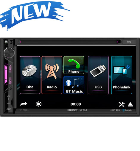 Soundstream VR-7002 7” 2-DIN DVD Multimedia w/ Android PhoneLink