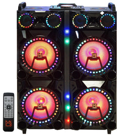 Mr. Dj XQUAD 4 X 12" 6000 Watts P.M.P.O speaker with built-in Bluetooth, LCD/MP3/USB/micro SD slot