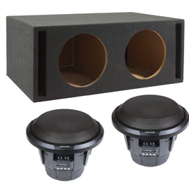 2 ALPINE X-W10D4 10" 900W RMS Subwoofers + Vented Sub Box Enclosure