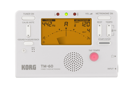 Korg TM-60 Tuner Metronome Combo With Large Screen White