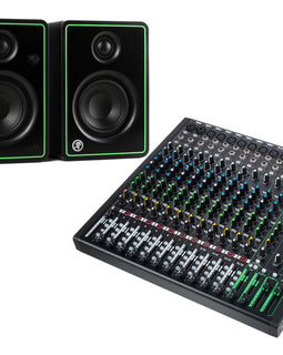 Mackie Bundle with CR4-XBT - Bluetooth Studio Monitor - Pair + ProFX16v3 16-channel Mixer with USB and Effects