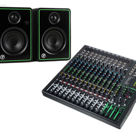 Mackie Bundle with CR4-XBT - Bluetooth Studio Monitor - Pair + ProFX16v3 16-channel Mixer with USB and Effects