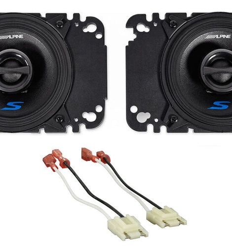 Alpine 140w Front Factory Speaker Replacement Kit For 1987-1995 Jeep Wrangler YJ