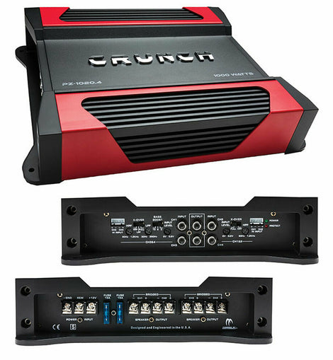 Crunch Powerzone PZ-1020.4 1000W Max (500W RMS) 2-ohm Stable 4-Channel Amplifier
