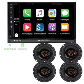 VRCPAA-70M 7" Double DIN Bluetooth CarPlay Android + 2 Pair 6.5" coaxial speakers