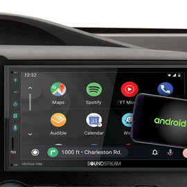 SoundStream VRCPAA-70M Mechless Bluetooth Apple CarPlay & Android Auto & 95-6554B 70-1817 Double DIN Installation Kit & Harness for 1997-2001 Jeep Cherokee