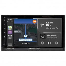 Soundstream VRCPAA-70M 7" Double DIN Bluetooth Apple CarPlay & Android +Camera Silver