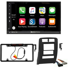 SoundStream VRCPAA-70M Mechless Bluetooth Apple CarPlay & Android Auto & 95-6554B 70-1817 Double DIN Installation Kit & Harness for 1997-2001 Jeep Cherokee