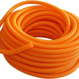 100' 1/4" 5mm orange split wire loom conduit polyethylene corrugated tubing sleeve tube