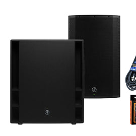 Mackie THUMP15A 15" Powered Loudspeaker + THUMP18S 18" Powered PA Subwoofer+ Mr. Dj Cable and Absolute Mobile Phone Holder